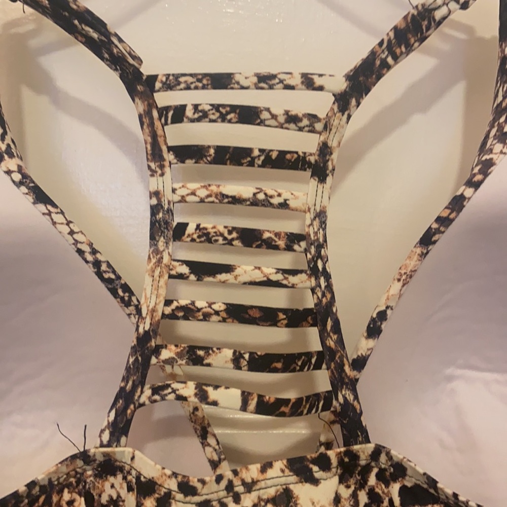 LIZ CLAIBORNE SNAKE PRINT TANKINI SWIM TOP SZ 14 NEW Snakeskin - Picture 12 of 13